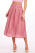 Textured Plaid Midi Skirt